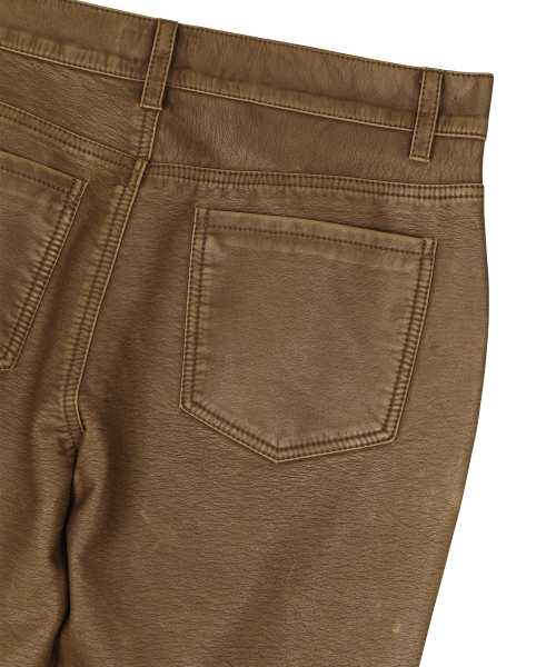 W) VINTAGE LEATHER FLARE PANT BROWN