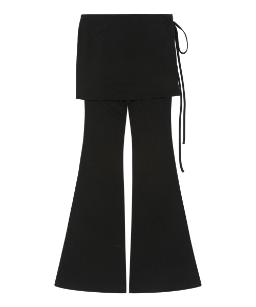 W) SOFT FLARE PANT SET BLACK