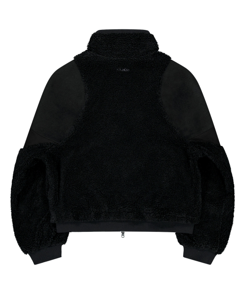 Reversible Fleece Bomber Jacket / Black