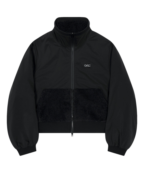 Reversible Fleece Bomber Jacket / Black