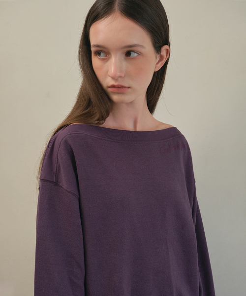 Murmur off shoulder sweatshirt_Grape(O25-TP19)