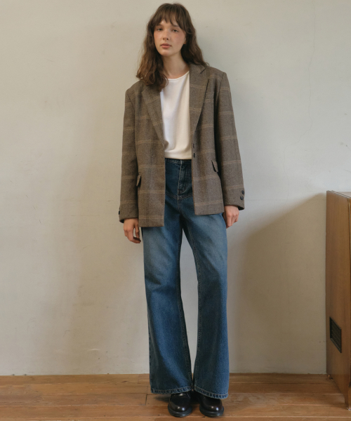 Wide boots cut denim pants_Blue(O25-PT13)