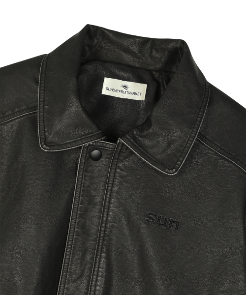 SUNDAY VINTAGE LEATHER JACKET BLACK