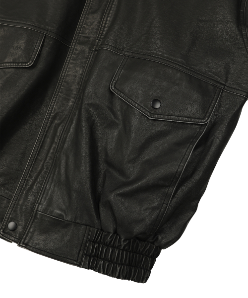 SUNDAY VINTAGE LEATHER JACKET BLACK