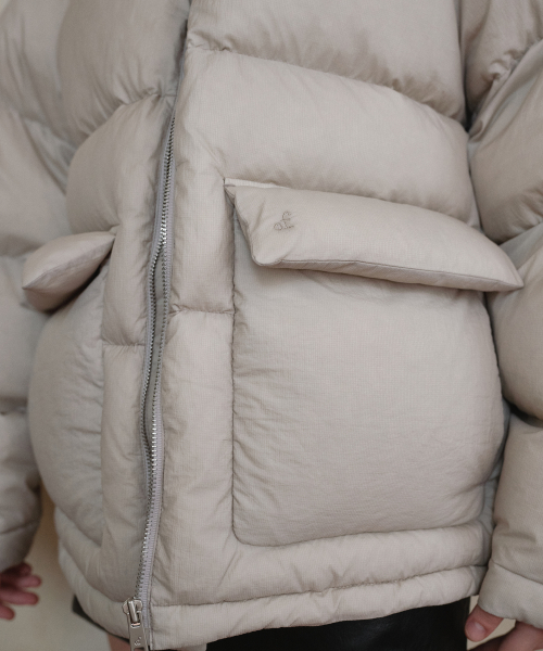 SHEER QUILTED DOWN JUMPER_LIGHT BEIGE