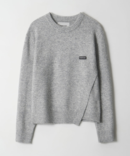 Twisted Line Crewneck Sweater (LIGHT GREY)