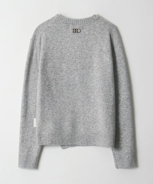 Twisted Line Crewneck Sweater (LIGHT GREY)