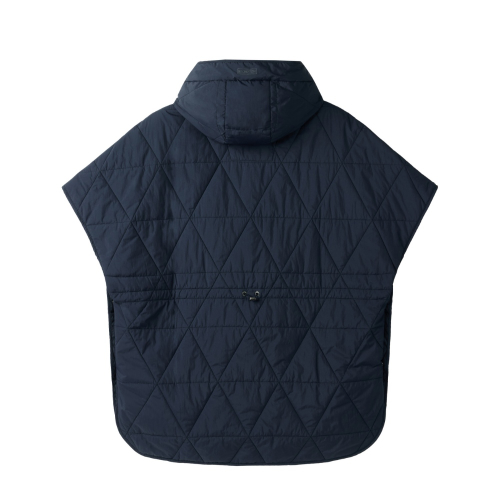 W HALF SLEEVE QUILTED PONCHO - D/NAVY (P254WPV133)