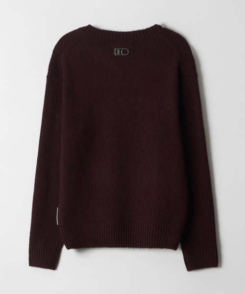 V-Neck Solid Sweater (BURGUNDY)