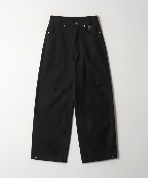 Side-Snap Balloon Curved Pants (BLACK)