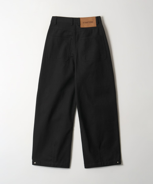Side-Snap Balloon Curved Pants (BLACK)