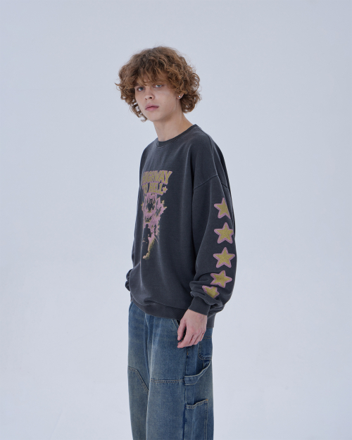 HELL HIGHWAY PIGMENT SWEATSHIRT (CHARCOAL)