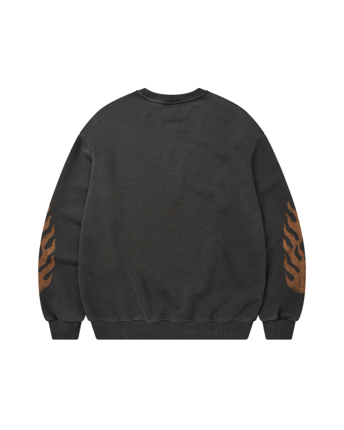IN THE FLAMES PIGMENT SWEATSHIRT (CHARCOAL)