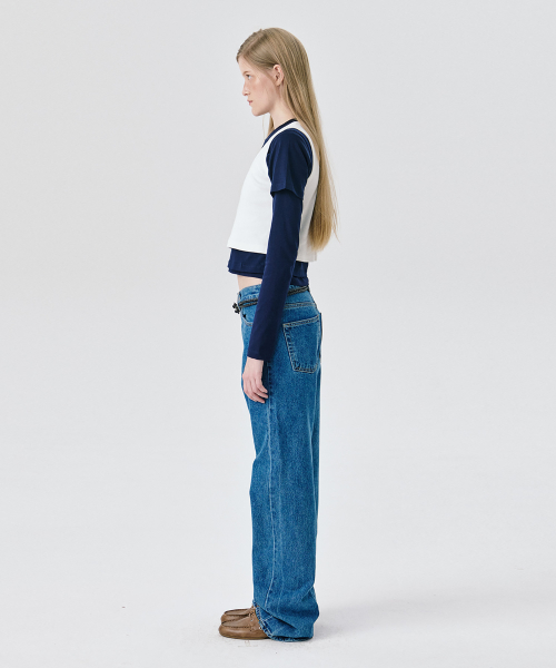 Прямые джинсы Straight Leg Denim Pants_Blue