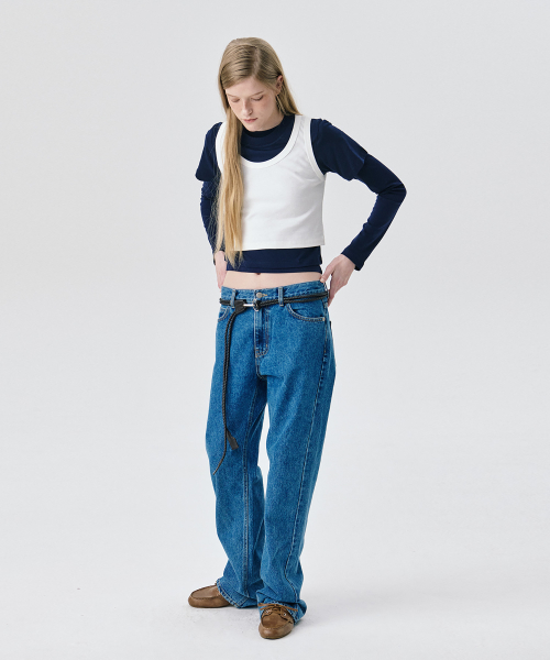 Прямые джинсы Straight Leg Denim Pants_Blue