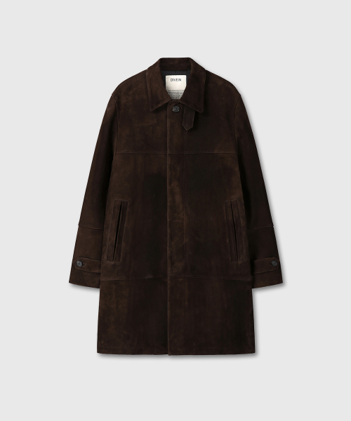 INDIA GOAT SUEDE CAR COAT (BROWN)