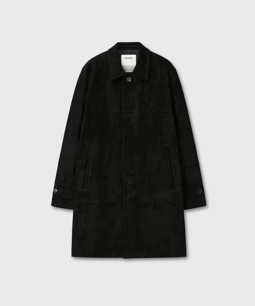 INDIA GOAT SUEDE CAR COAT (BLACK)