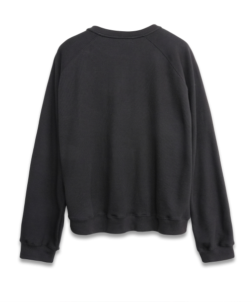 Thermal Waffle Henley Neck Black