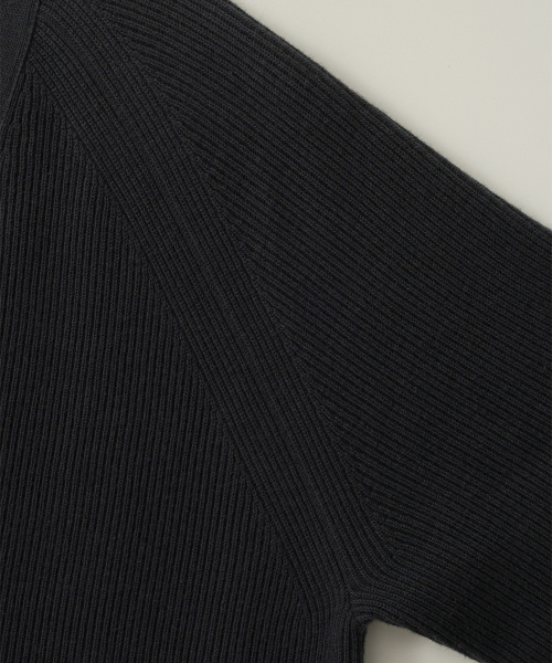 Doubleface V-Neck Cardigan (Black)