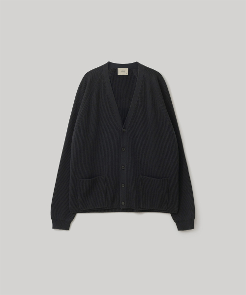 Doubleface V-Neck Cardigan (Black)