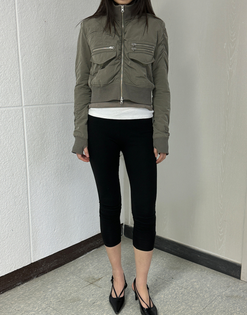 SHIRRING JACKET KHAKI