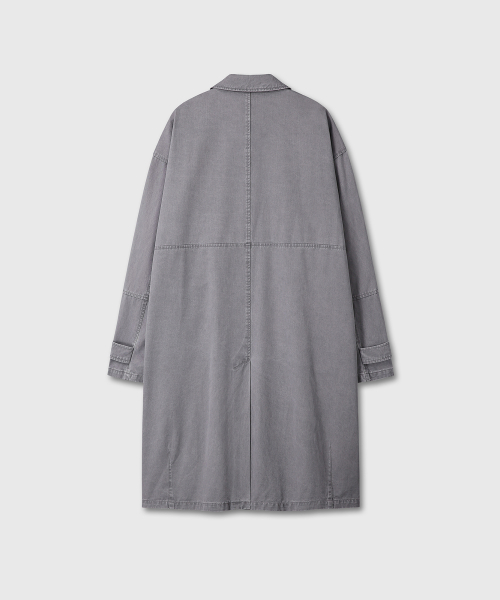 WASHED COTTON MAC COAT (GRAY)