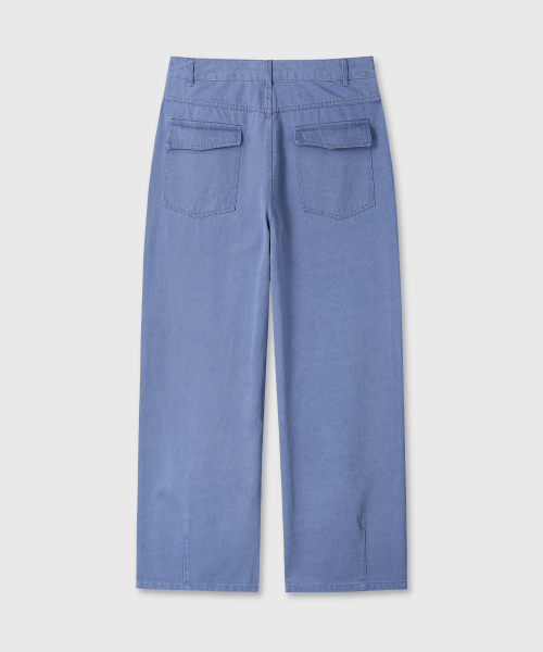 Широкие хлопковые джинсы WASHED LOOSED WIDE COTTON PANTS (BLUE)