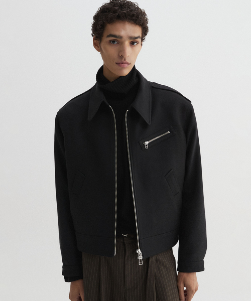 Укороченный шерстяной жакет Oblique Black