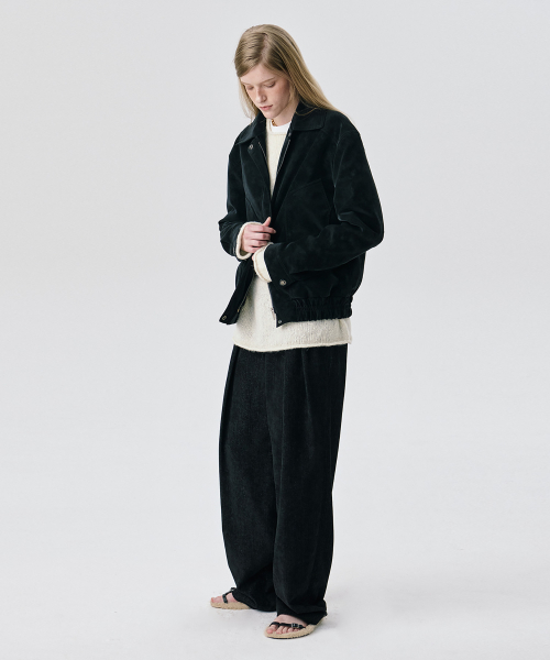 Soft Suede Seam Бомбер_Black