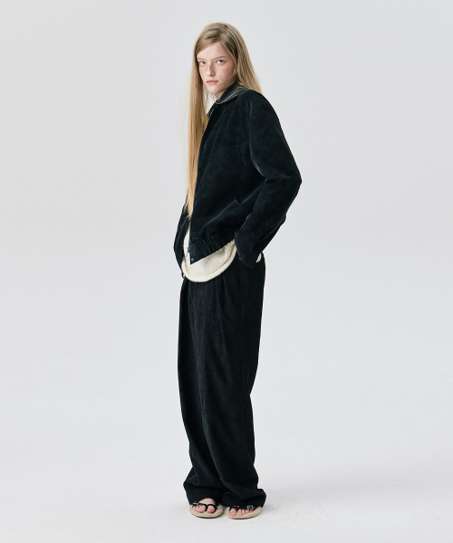 Soft Suede Seam Бомбер_Black