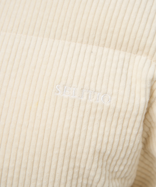 Вельветовый короткий пуховик с наполнителем wellon, Cream