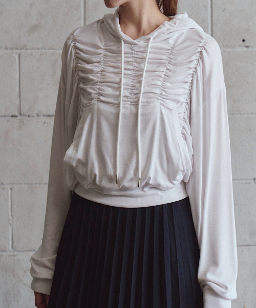RUCHED HOODIE(3C)
