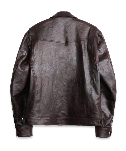 Двухцветная Cowhide Однобортная куртка Tobacco