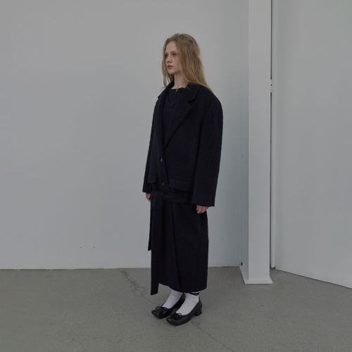 LOWRISE BELTED COAT (DARK NAVY)