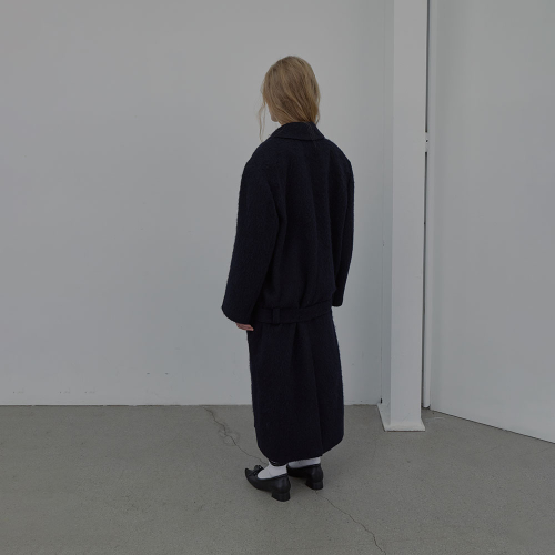 LOWRISE BELTED COAT (DARK NAVY)