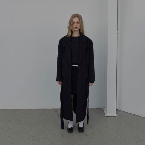 LOWRISE BELTED COAT (DARK NAVY)