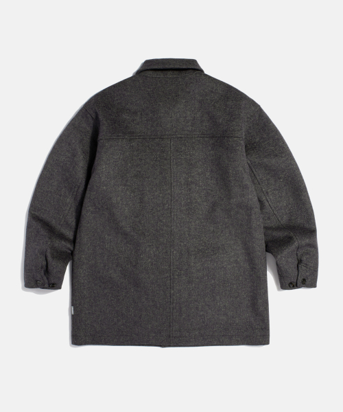 Wool Blend Car Coat Dark Dust