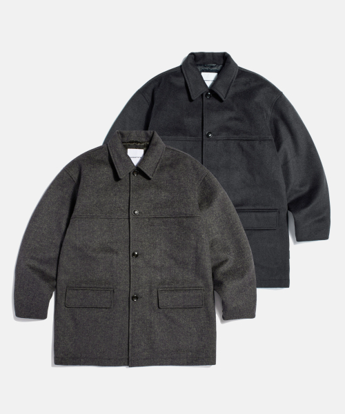Wool Blend Car Coat Dark Dust