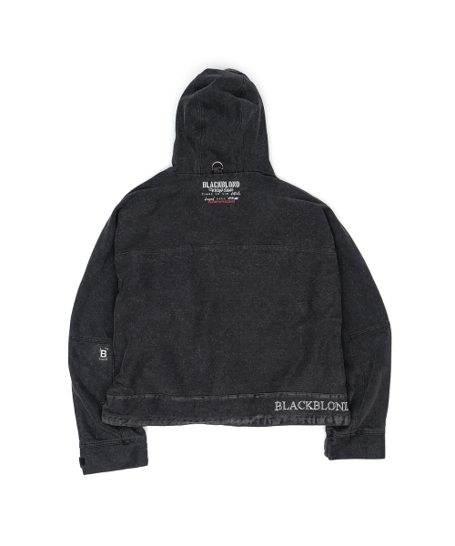 BBDB винтажная столкновение худи денимовый жакет Black