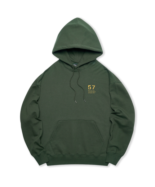 NO.057 длинный пуловер худи Dark Green