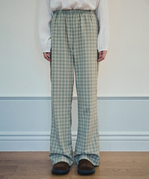 Check Lace track pants_Green(OC25-PT02)