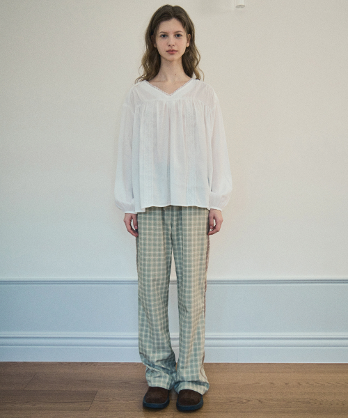 Check Lace track pants_Green(OC25-PT02)