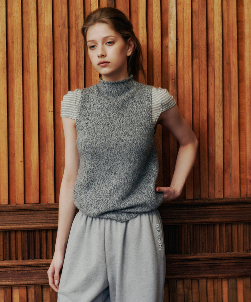 шерсть Halter Neck Sleeveless Knit (Charcoal)