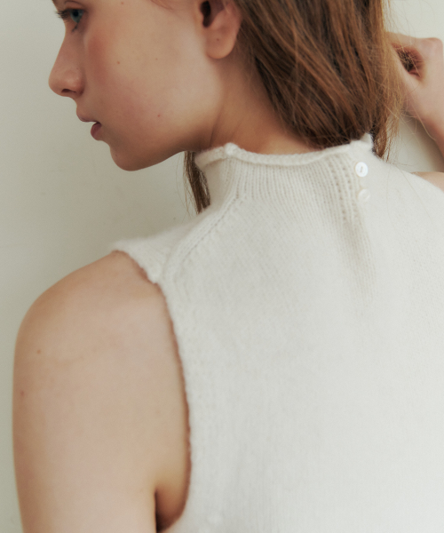 шерсть Halter Neck Sleeveless Knit (белый)