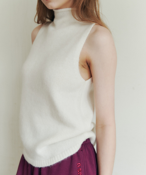 шерсть Halter Neck Sleeveless Knit (белый)