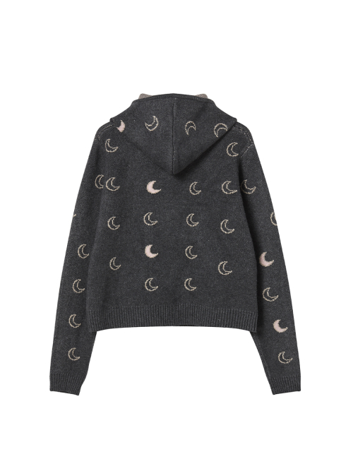 MOON KNITTED ZIP-UP худи CHARCOAL