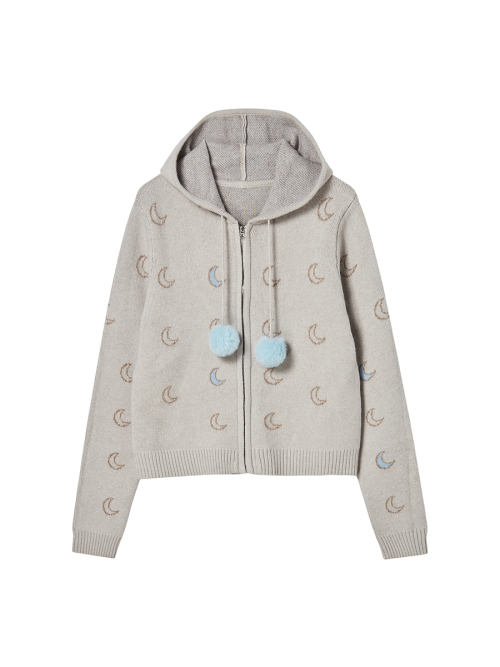 MOON KNITTED ZIP-UP худи IVORY