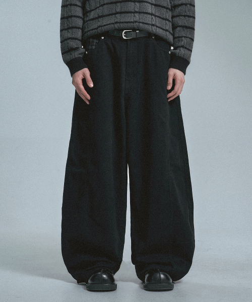 Свободные хлопковые брюки в клетку - Black