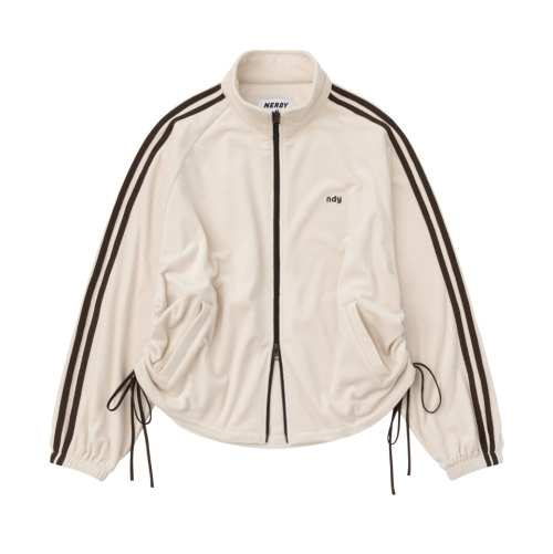 Женская велюровая олимпийка с бантом Light Beige