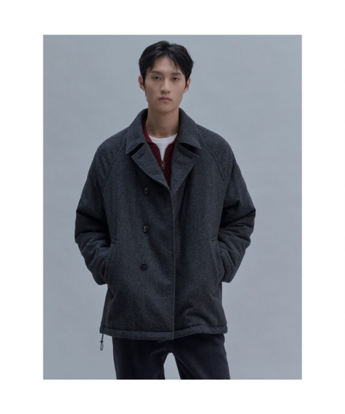 шерсть Padded Half пальто Ash